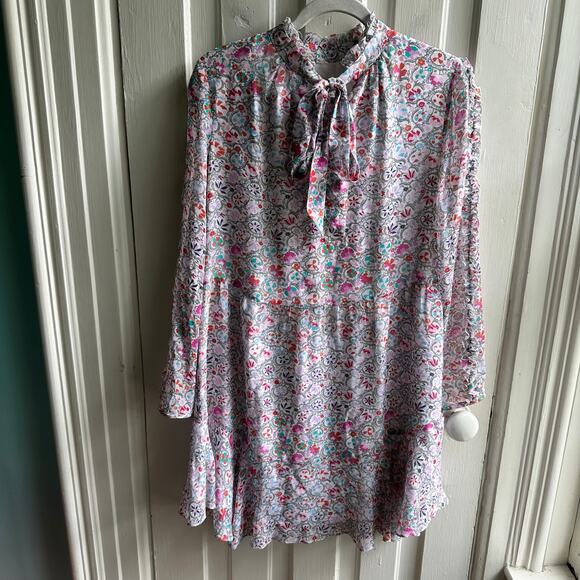 Shoshanna Avila Optic Floral Silk Mini Dress Size 6 - Picture 2 of 8